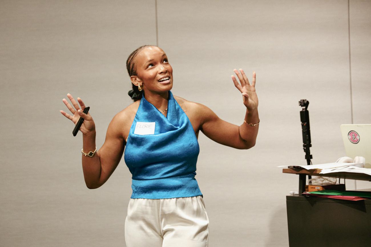 Florie leading a workshop