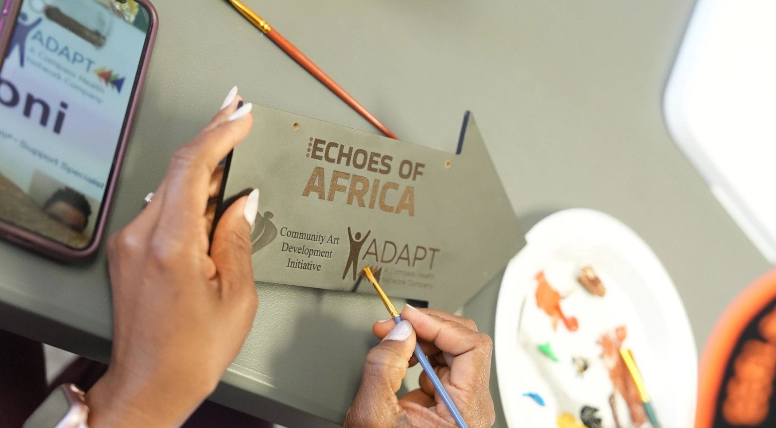 Plantain stamp painting during the ADAPT workshop