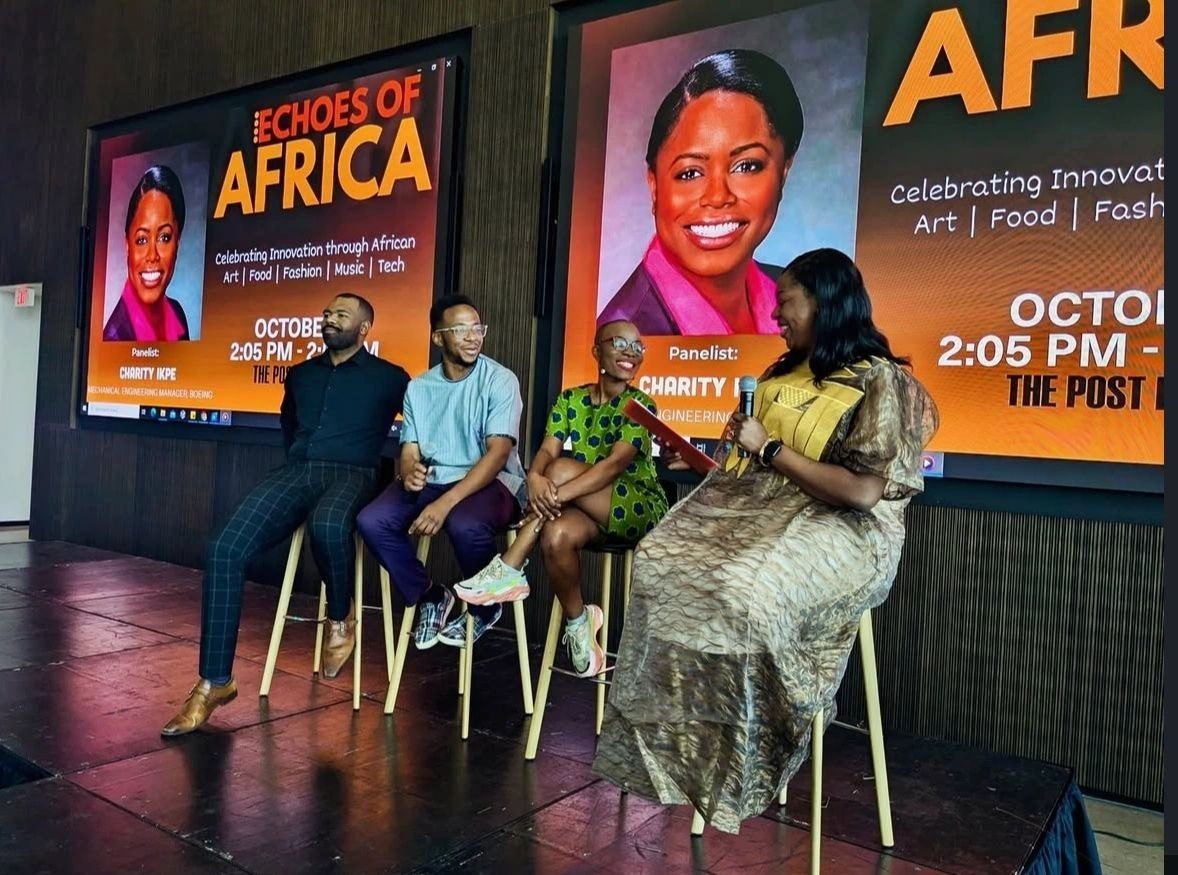 A panel conversation at Echoes of Africa STL.