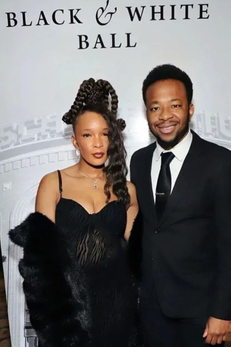 Florie with her brother T.A.K (Naphtali) at the Black and White Ball.